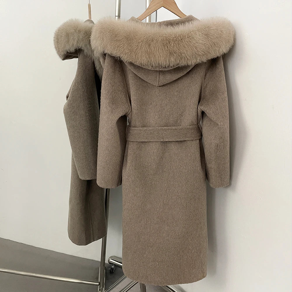 Winter Coat Female Fur Coat Warm Real Women's Long Coats Women's Padded Boots Wool & Blends Coats Demi-season Jacket for Women