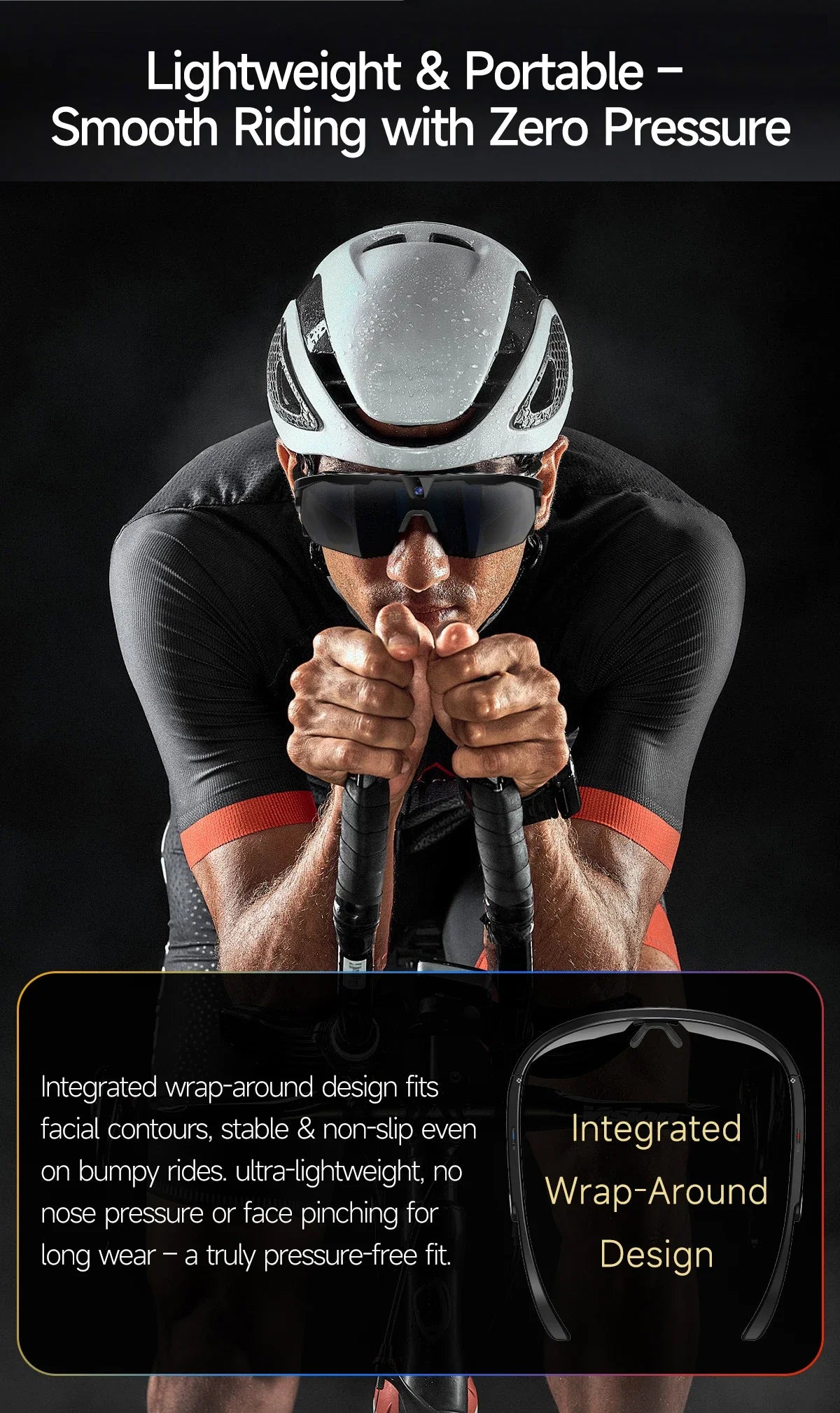 2026 AI Smart Glasses 800W Camera Anti-shake Cycling Video&Photo Al Voice Wake-Up IP66 Dust Water Sweat Resistant Smart Glasses