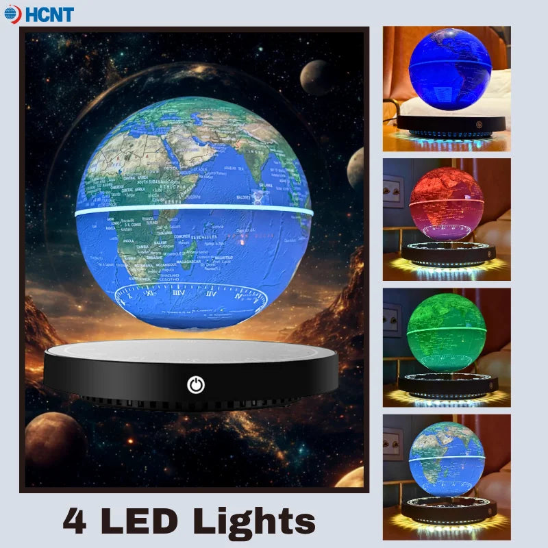 Floating Globe Magnetic Levitating Globe with LED Light Globe World Map for Home Office Decor Cool Tech Gift for Kids Teacher