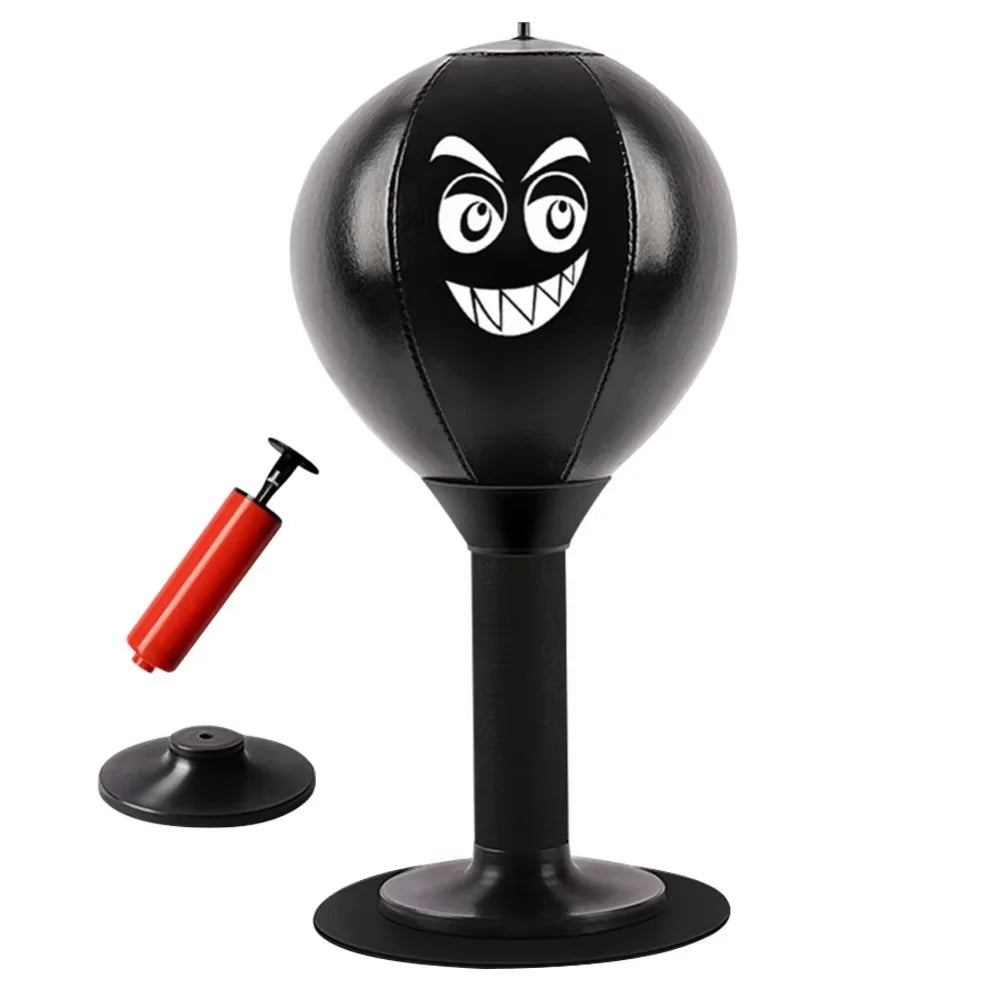 Decompress With Suction Cup Desktop Punching Bag Inflatable Desk Mountable Boxing Training Bag Wall Mountable Physical Exercise