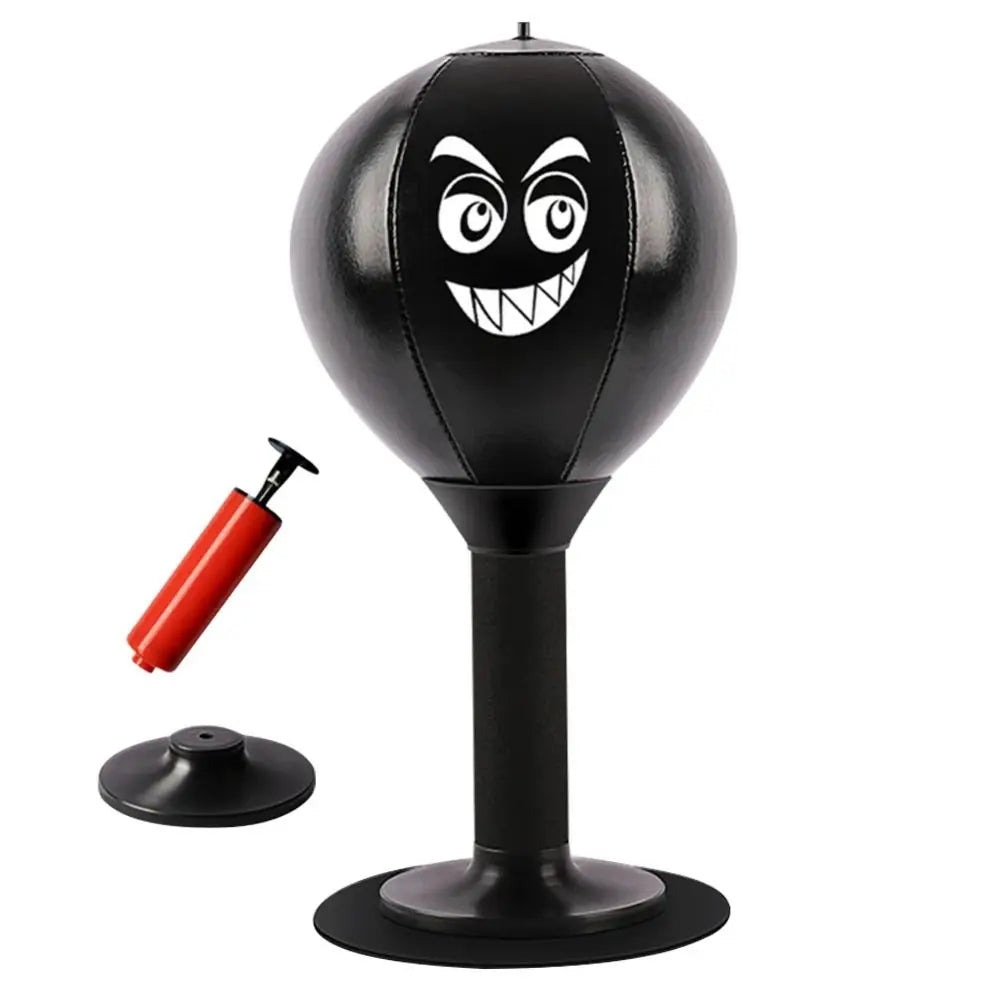 Decompress With Suction Cup Desktop Punching Bag Inflatable Desk Mountable Boxing Training Bag Wall Mountable Physical Exercise