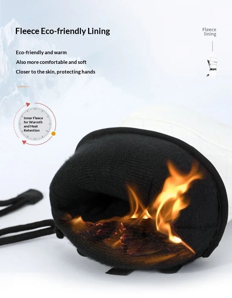 Winter Gloves: Warm, Touchscreen-Compatible, Ski-Ready, Waterproof, Windproof, Five-Finger Lined, Cold-Resistant, Fleece-Padded,