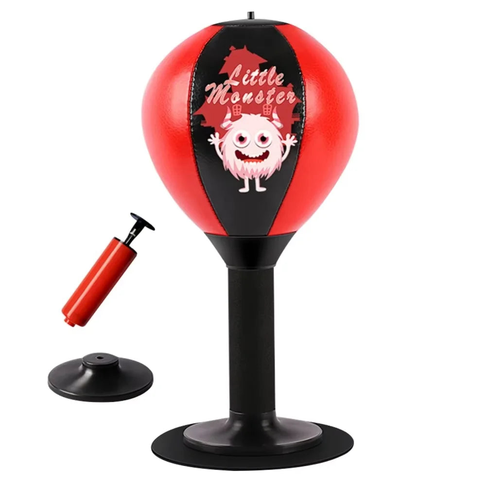 Decompress With Suction Cup Desktop Punching Bag Inflatable Desk Mountable Boxing Training Bag Wall Mountable Physical Exercise