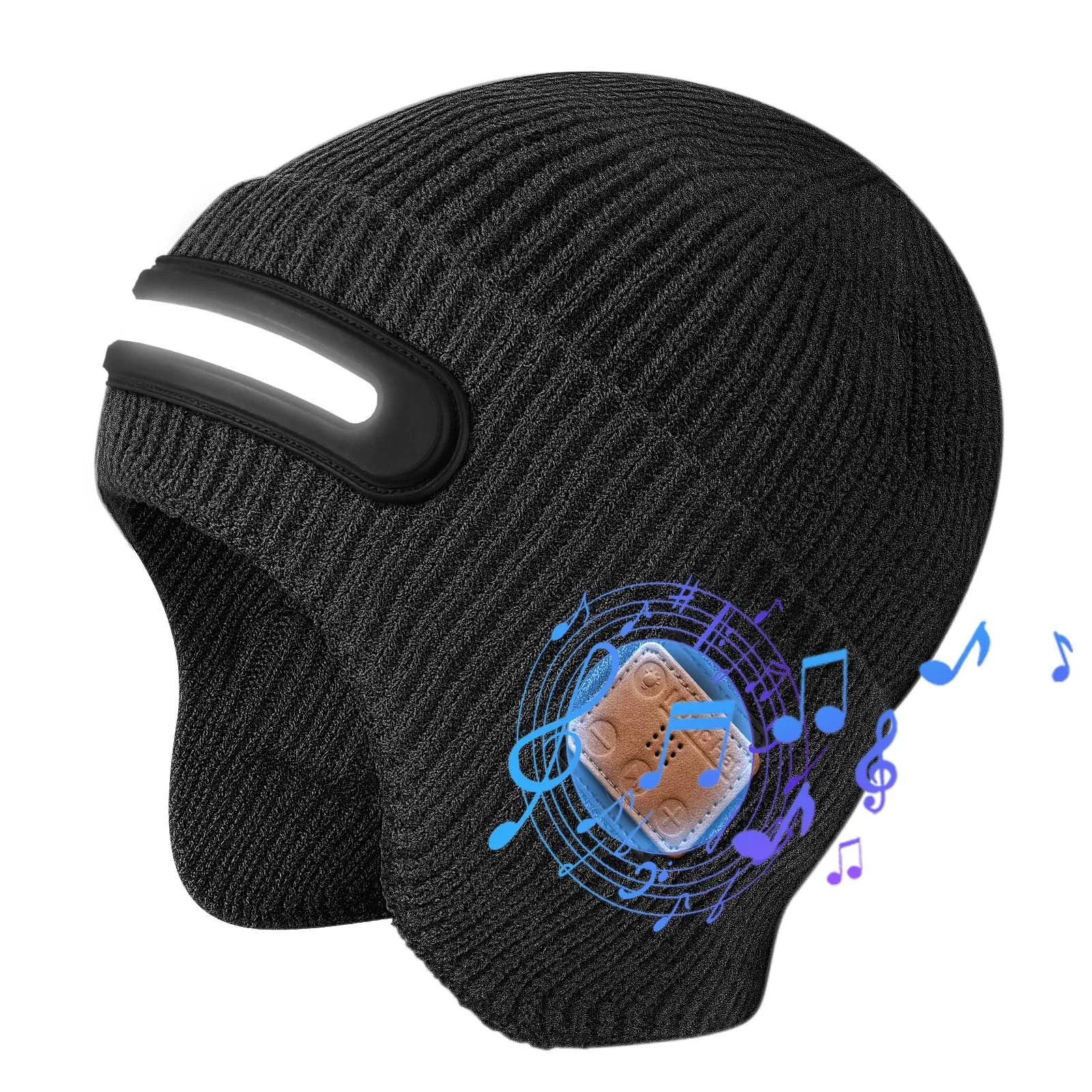 Bluetooth LED Beanie Hat Wireless Music Calls Headlamp Knitted Warm Winter Outdoor Night Sports for Men Women Adults