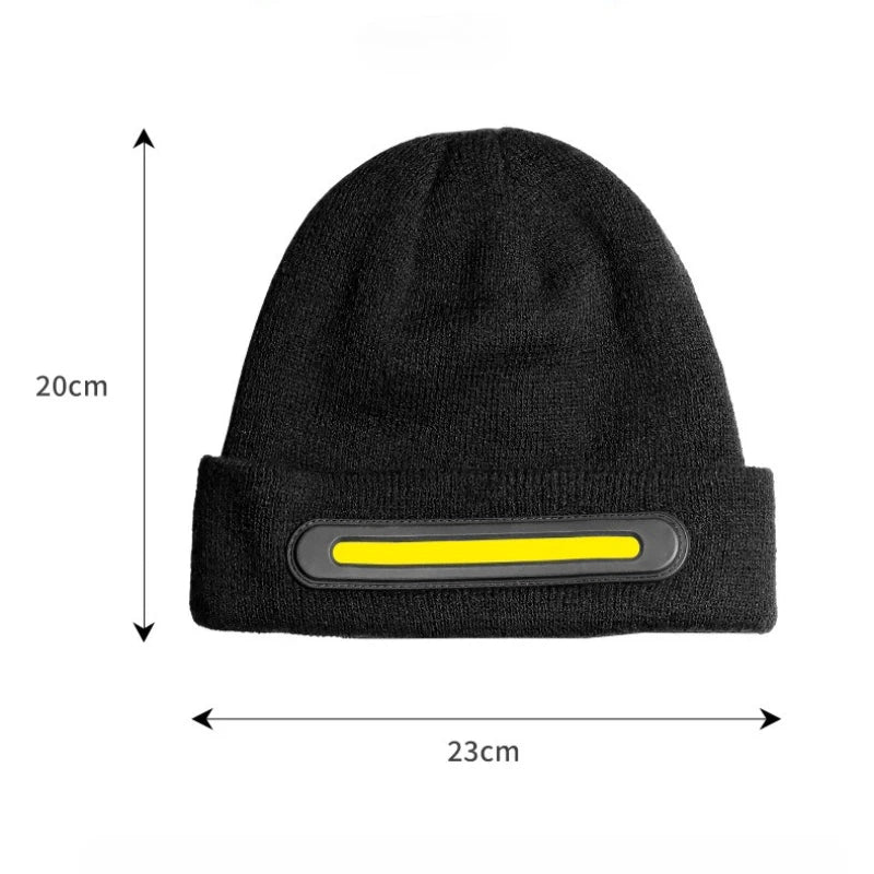 Bluetooth LED Beanie Hat Wireless Music Calls Headlamp Knitted Warm Winter Outdoor Night Sports for Men Women Adults