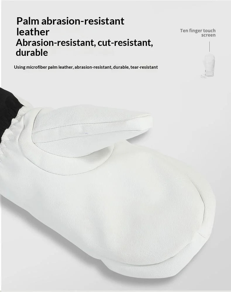 Winter Gloves: Warm, Touchscreen-Compatible, Ski-Ready, Waterproof, Windproof, Five-Finger Lined, Cold-Resistant, Fleece-Padded,