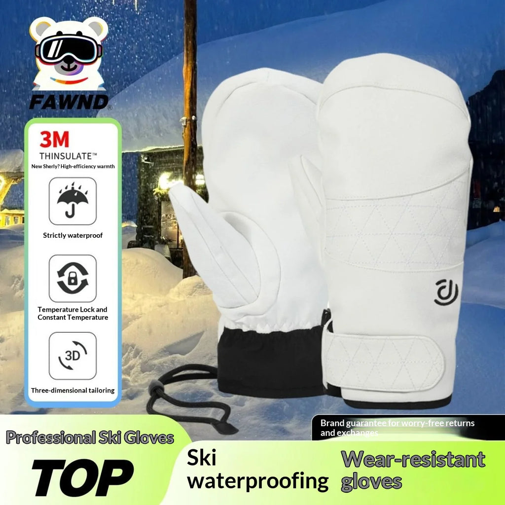 Winter Gloves: Warm, Touchscreen-Compatible, Ski-Ready, Waterproof, Windproof, Five-Finger Lined, Cold-Resistant, Fleece-Padded,