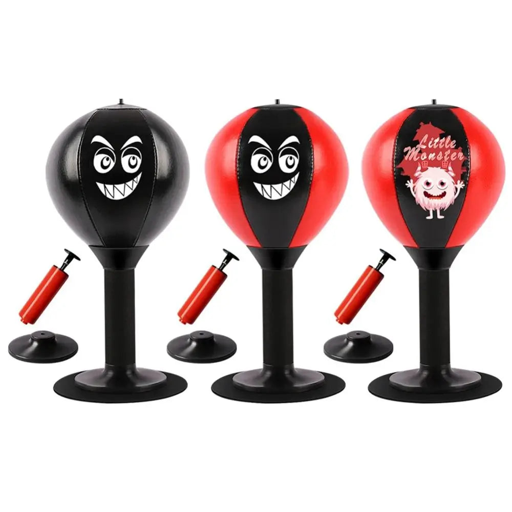 Decompress With Suction Cup Desktop Punching Bag Inflatable Desk Mountable Boxing Training Bag Wall Mountable Physical Exercise