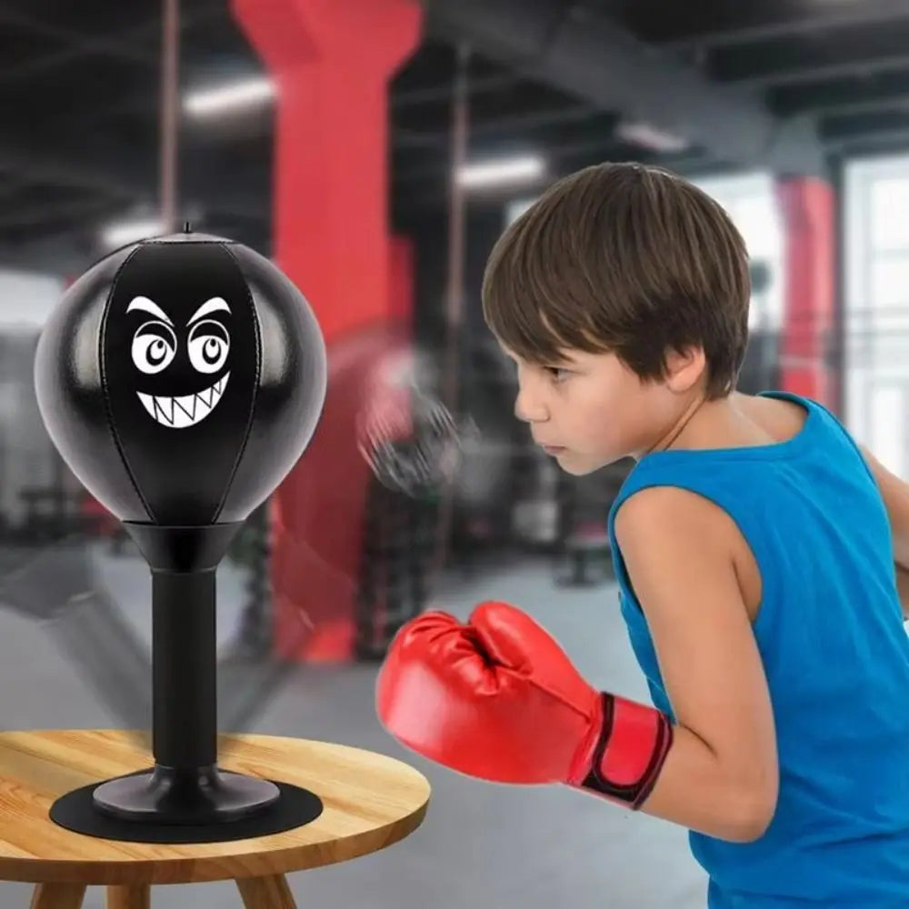 Decompress With Suction Cup Desktop Punching Bag Inflatable Desk Mountable Boxing Training Bag Wall Mountable Physical Exercise