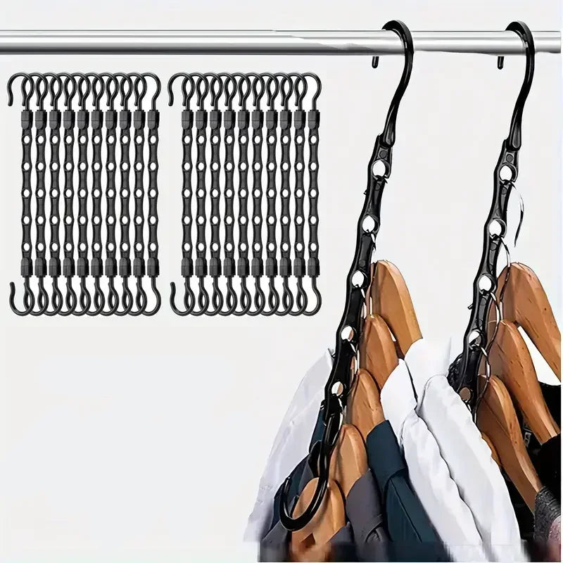 Sturdy Hanger Organizer Plastic Space Saving Hanger Smart Magic Clothes Hanger for Dorm Closet Storage Bedroom Essentials