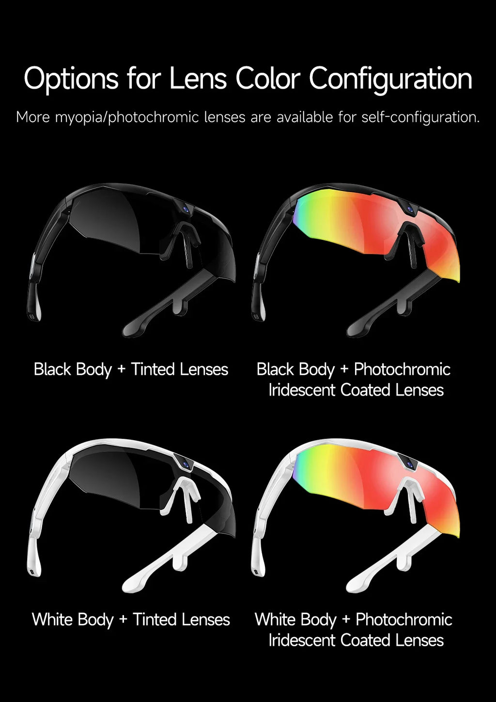 2026 AI Smart Glasses 800W Camera Anti-shake Cycling Video&Photo Al Voice Wake-Up IP66 Dust Water Sweat Resistant Smart Glasses