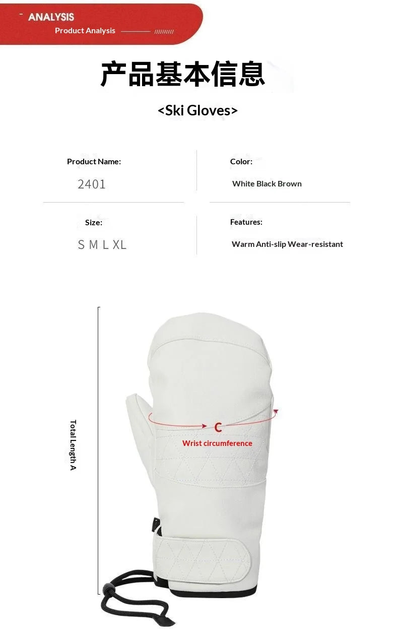 Winter Gloves: Warm, Touchscreen-Compatible, Ski-Ready, Waterproof, Windproof, Five-Finger Lined, Cold-Resistant, Fleece-Padded,