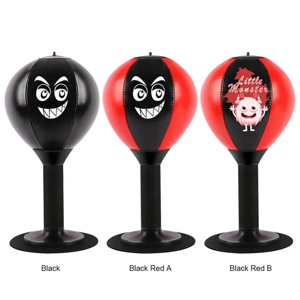 Decompress With Suction Cup Desktop Punching Bag Inflatable Desk Mountable Boxing Training Bag Wall Mountable Physical Exercise
