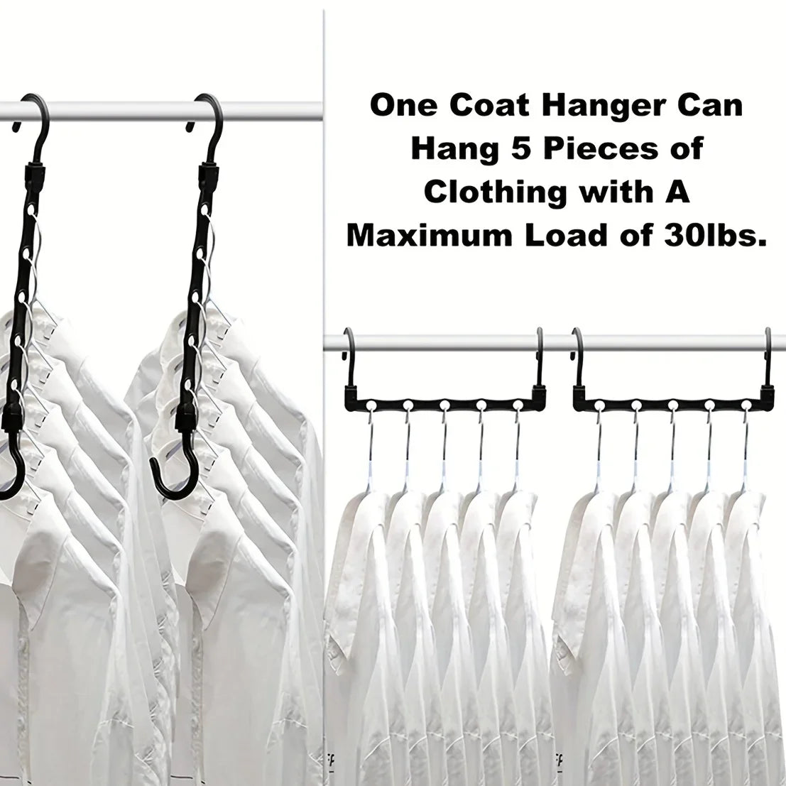 Sturdy Hanger Organizer Plastic Space Saving Hanger Smart Magic Clothes Hanger for Dorm Closet Storage Bedroom Essentials