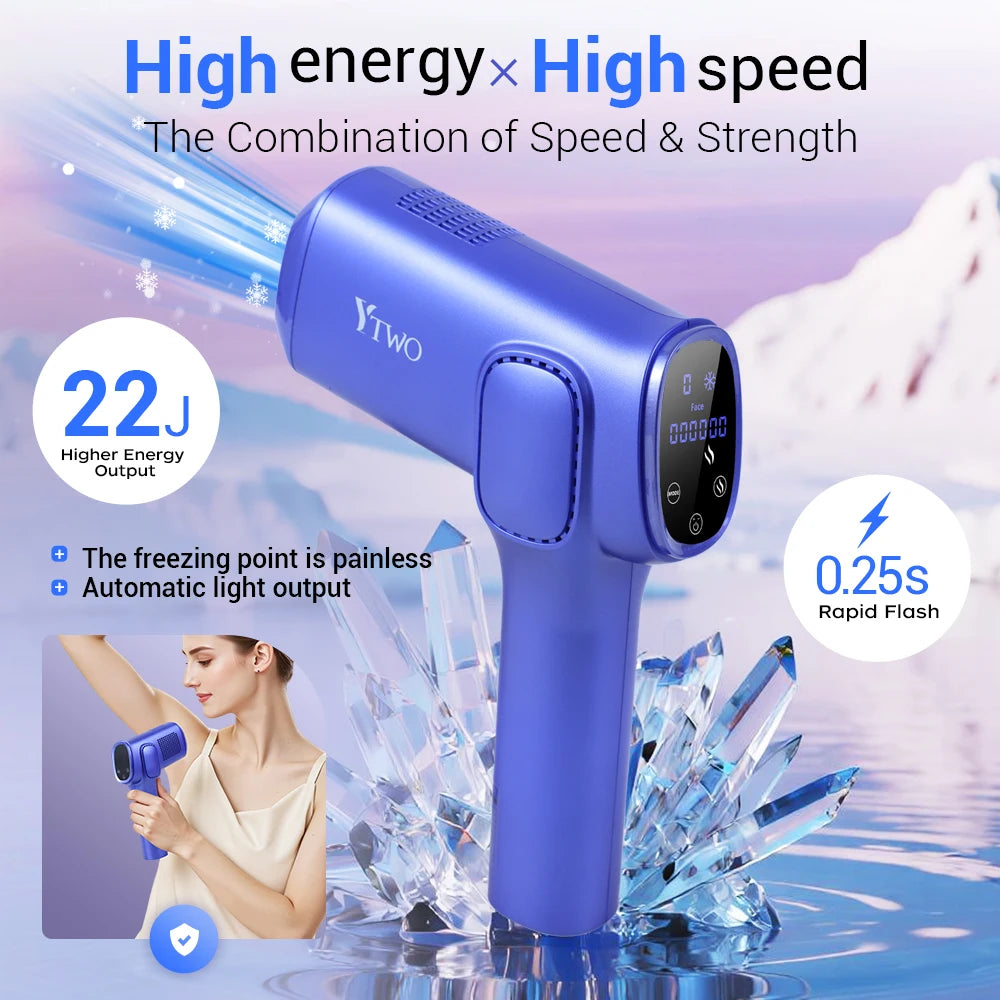 Laser Hair Removal Device Fast Flash Ice Cooling Painless Permanent Laser Hair Removal Device Laser Epilator for Home Use