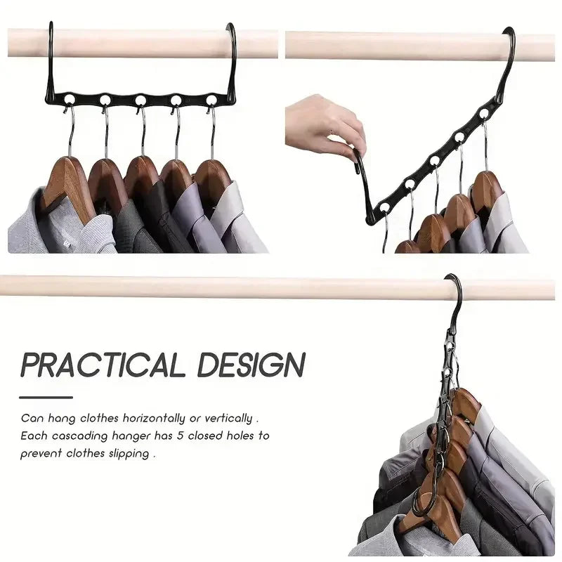 Sturdy Hanger Organizer Plastic Space Saving Hanger Smart Magic Clothes Hanger for Dorm Closet Storage Bedroom Essentials