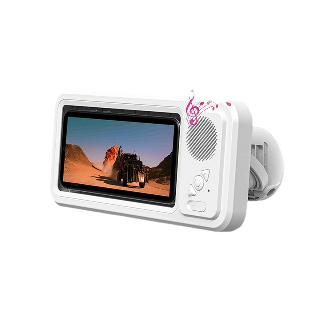 Shower Phone Holder with Bluetooth Speaker IPX4 Waterproof Anti-Fog Touch Screen Wall Mount Phone Holder for Shower Bathroom 
﻿