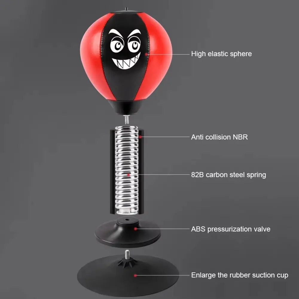 Decompress With Suction Cup Desktop Punching Bag Inflatable Desk Mountable Boxing Training Bag Wall Mountable Physical Exercise