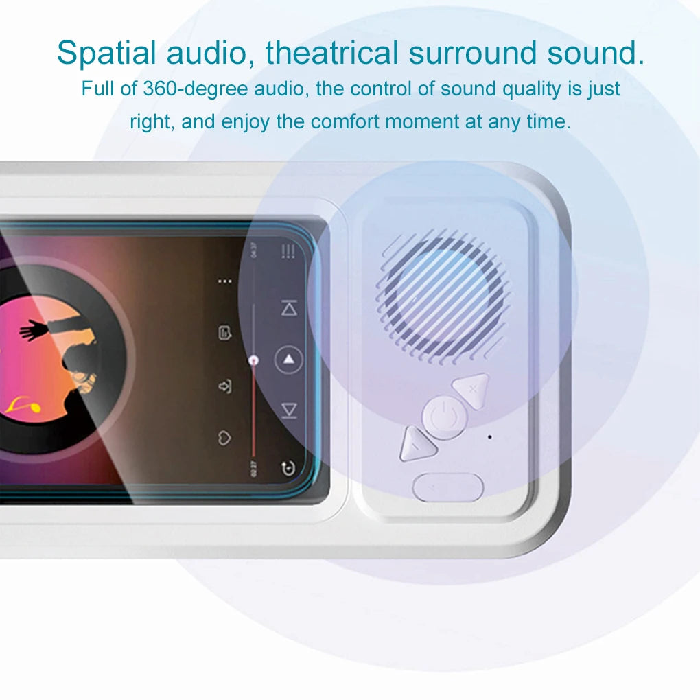 Shower Phone Holder with Bluetooth Speaker IPX4 Waterproof Anti-Fog Touch Screen Wall Mount Phone Holder for Shower Bathroom 
﻿