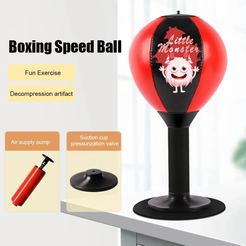 Decompress With Suction Cup Desktop Punching Bag Inflatable Desk Mountable Boxing Training Bag Wall Mountable Physical Exercise
