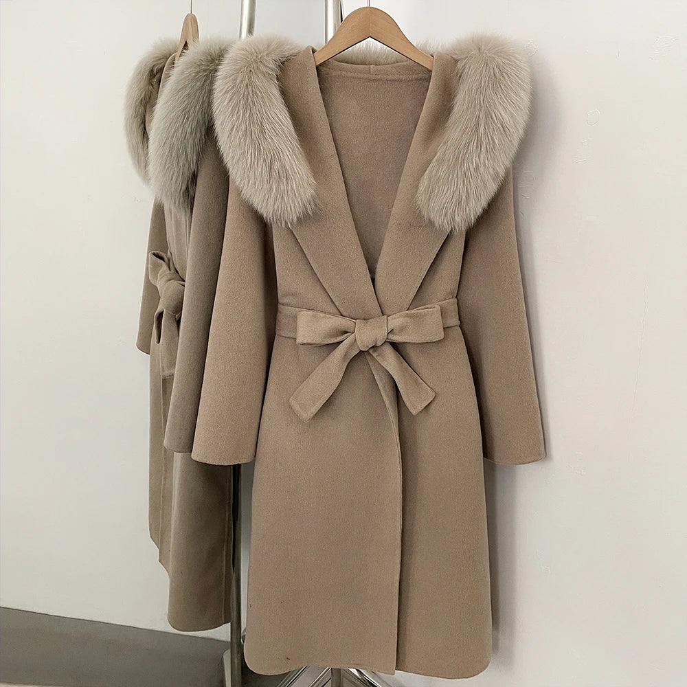 Winter Coat Female Fur Coat Warm Real Women's Long Coats Women's Padded Boots Wool & Blends Coats Demi-season Jacket for Women
