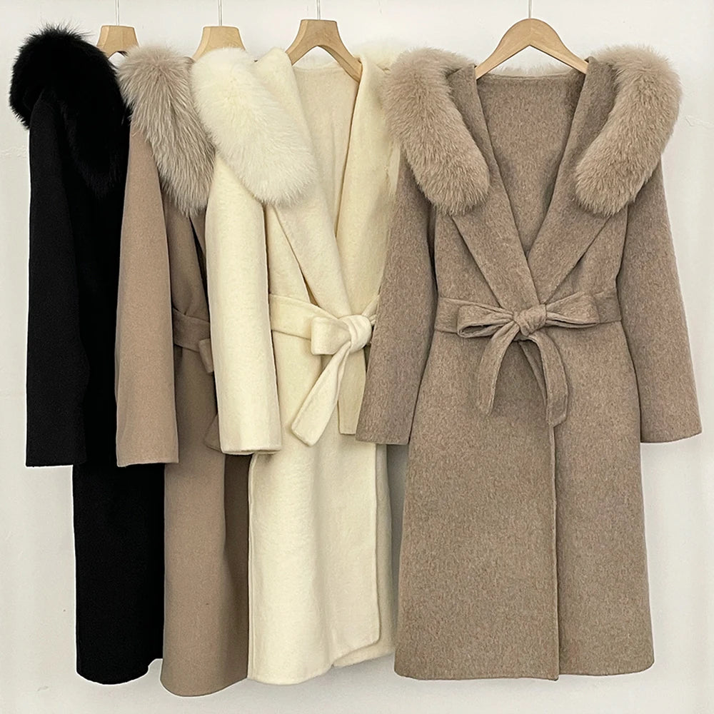 Winter Coat Female Fur Coat Warm Real Women's Long Coats Women's Padded Boots Wool & Blends Coats Demi-season Jacket for Women