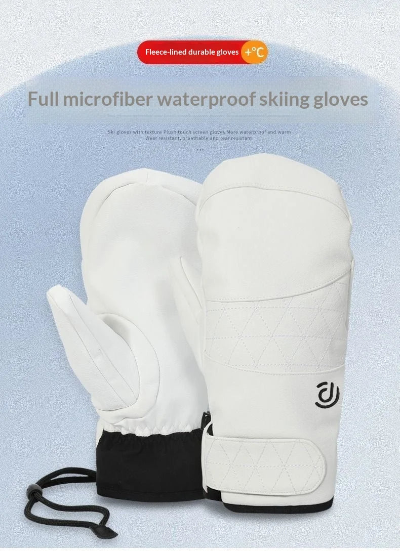 Winter Gloves: Warm, Touchscreen-Compatible, Ski-Ready, Waterproof, Windproof, Five-Finger Lined, Cold-Resistant, Fleece-Padded,