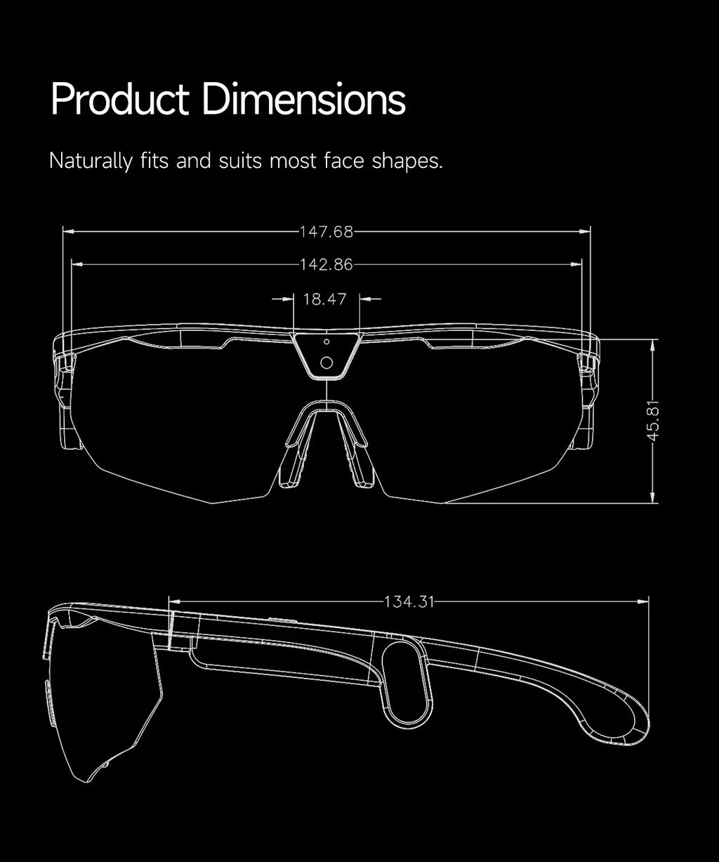 2026 AI Smart Glasses 800W Camera Anti-shake Cycling Video&Photo Al Voice Wake-Up IP66 Dust Water Sweat Resistant Smart Glasses