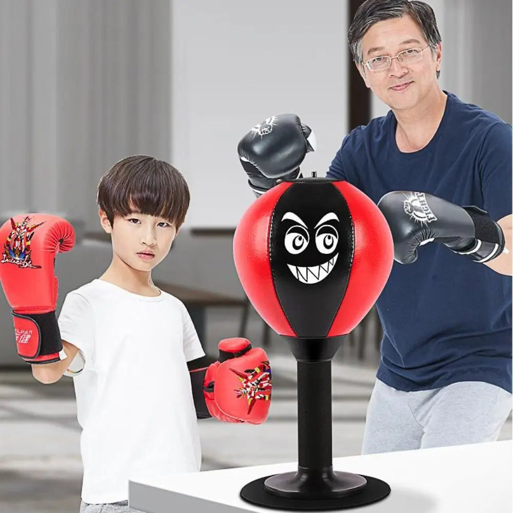 Decompress With Suction Cup Desktop Punching Bag Inflatable Desk Mountable Boxing Training Bag Wall Mountable Physical Exercise