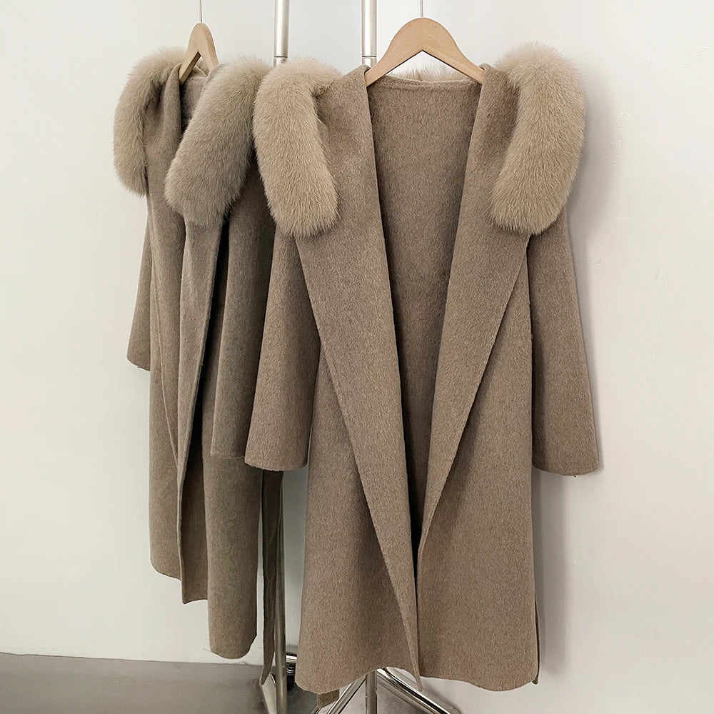 Winter Coat Female Fur Coat Warm Real Women's Long Coats Women's Padded Boots Wool & Blends Coats Demi-season Jacket for Women