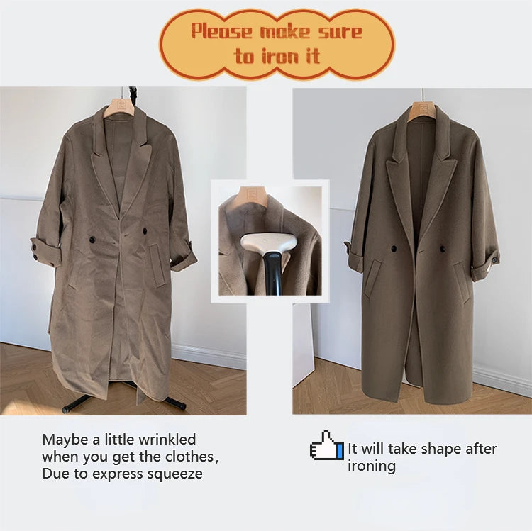 Winter Coat Female Fur Coat Warm Real Women's Long Coats Women's Padded Boots Wool & Blends Coats Demi-season Jacket for Women