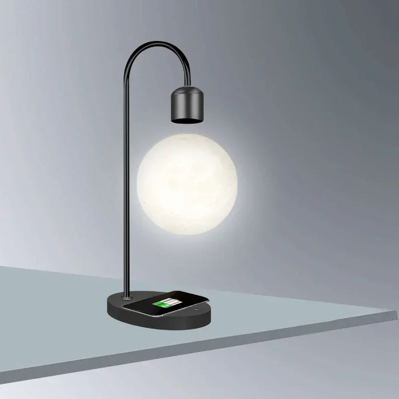 Floating moon lamp 3D printing integrated, seamless creative magnetic levitation moon table lamp