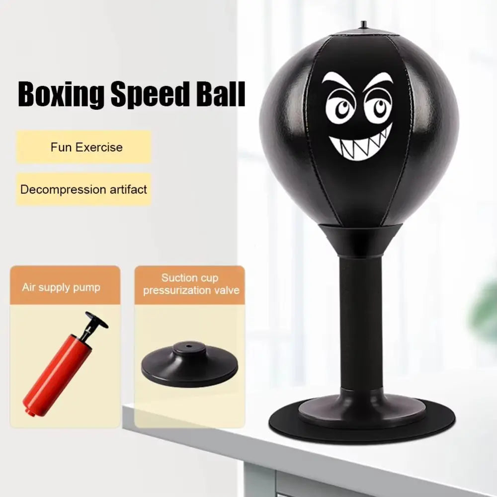 Decompress With Suction Cup Desktop Punching Bag Inflatable Desk Mountable Boxing Training Bag Wall Mountable Physical Exercise