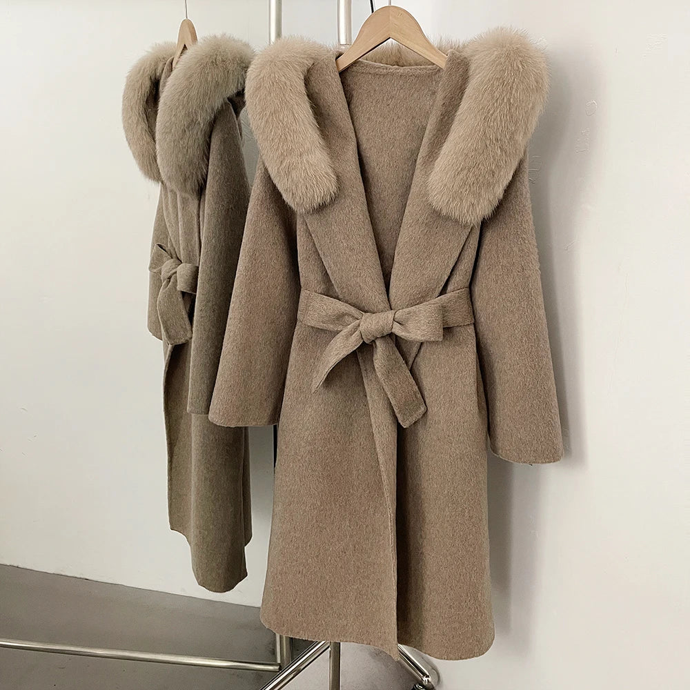 Winter Coat Female Fur Coat Warm Real Women's Long Coats Women's Padded Boots Wool & Blends Coats Demi-season Jacket for Women