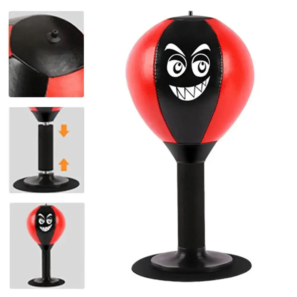 Decompress With Suction Cup Desktop Punching Bag Inflatable Desk Mountable Boxing Training Bag Wall Mountable Physical Exercise